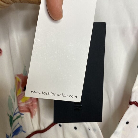 ASOS Fashion Union Wrap Dress White Pink Floral Polka Dot NWT Sz US 8 UK 12 - Picture 11 of 16